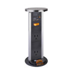 POP-UP SOCKET with UL Socket and USB Charger Port  - Satin nickel