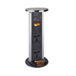 POP-UP SOCKET with Universal Socket and USB Charger Port  - Satin nickel