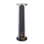 POP-UP SOCKET with BS Socket and Surge protector - Satin nickel