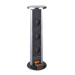 POP-UP SOCKET with NF Socket and Surge protector - Satin nickel