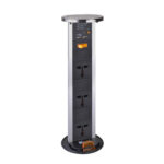 POP-UP SOCKET with Universal Socket and USB Charger Port  - Satin nickel