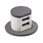 Mini Pop-Up Dual USB Charger 2.4A - Black Nickel