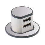 Mini Pop-Up Dual USB Charger 2.4A - Chrome