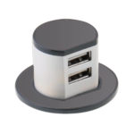 Mini Pop-Up Dual USB Charger 2.4A - Matt Black