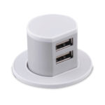 Mini Pop-Up Dual USB Charger 2.4A - Matt White