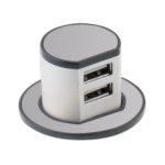 Mini Pop-Up Dual USB Charger 2.4A - Stainless Steel