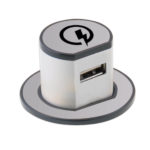 Mini Pop-Up USB Charger 3.1A Type A Qualcomm Quick Charge 2.0 - Stainless Steel