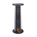 POP-UP SOCKET with CCC Socket, USB Charger Port and Surge protector - Black
