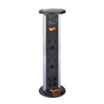 POP-UP SOCKET with SA Socket and USB Charger Port  - Black