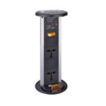 POP-UP SOCKET with Universal Socket and USB Charger Port  - Black