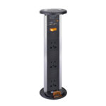 POP-UP SOCKET with CCC Socket and USB Charger Port  - Black