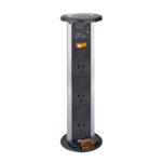 POP-UP SOCKET with UL Socket and USB Charger Port  - Black