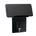 Foldable Phone Holder for 1G Wall Mount Outlet - Black