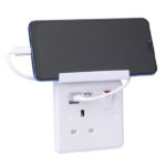 Foldable Phone Holder for 1G Wall Mount Outlet - White