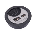 Desktop Grommet with Dual USB Charger - Stainless steel