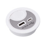 Desktop Grommet with Dual USB Charger - Stainless steel