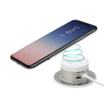 Desktop Wireless Charger with Dual USB Charger / White /Type-A and Type-A (Single Quick Charge)