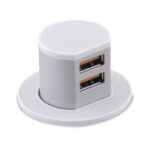 Mini Pop-Up Dual USB Quick Charger - Type - A (Max.20W) - Matt White