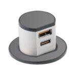 Mini Pop-Up Dual USB Quick Charger - Type - A & C (Max.30W) - Black Nickel