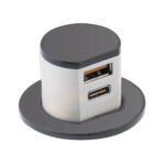 Mini Pop-Up Dual USB Quick Charger - Type - A & C (Max.30W) - Matt Black