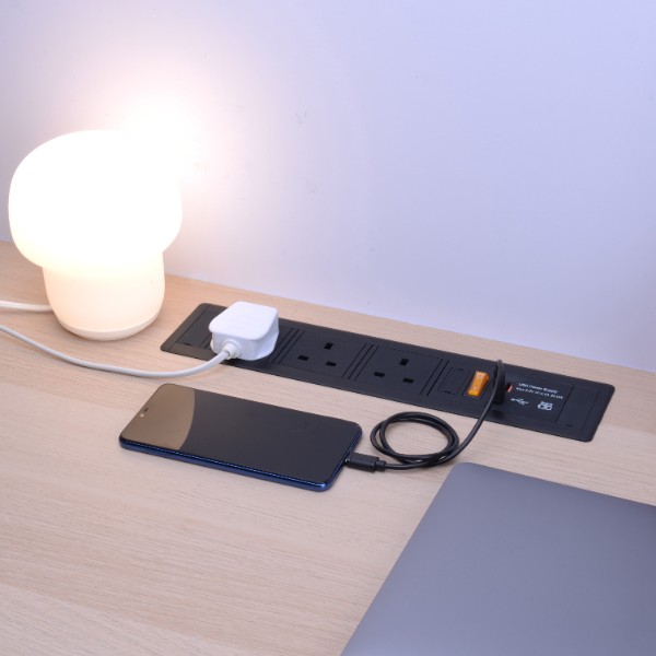 New products of Recessed Mount Panel Power Station with BS Socket and Dual USB Quick Charger / Type- A+C is officially launched