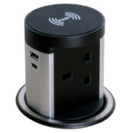Desktop Power Unit 13A BS Socket with Wireless and Dual USB Quick Charger (USB-A/ C)