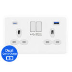 13 AMP 2G Switched Socket Outlet with45W Synchronize Quick Charger of USB-A & USB-C-SP