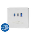 TRIPLE USB QUICK CHARGER-USB-A/ C X 2 (MAX.63W)