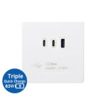 TRIPLE USB QUICK CHARGER-USB-A/ C X 2 (MAX.63W)