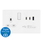 13A 1G SWITCHED BS SOCKET WITH TRIPLE USB QUICK CHARGER-USB-A/ C X 2 (MAX.63W)