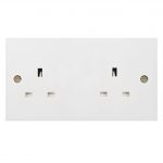 Molded White Square Profile 2G 13A Un-Switched Socket