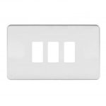 Screwless Flat Grid Front Plates - Polished Chrome