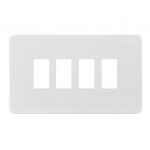 Screwless Flat Grid Front Plates - Matt White