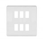 Screwless Flat Grid Front Plates - Polished Chrome