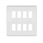 Screwless Flat Grid Front Plates - Polished Chrome