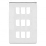 Screwless Flat Grid Front Plates - Polished Chrome