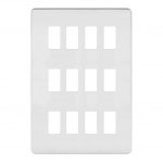 Screwless Flat Grid Front Plates - Polished Chrome